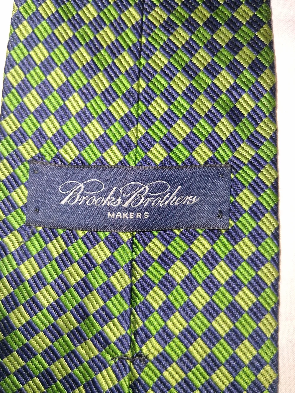Classic Green and Navy Check Men's Tie